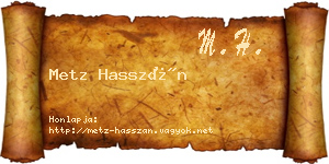 Metz Hasszán névjegykártya